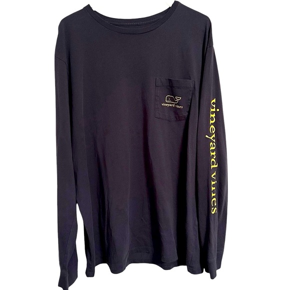 Vineyard Vines Men’s Long Sleeve T-Shirt Size Large Blue Michigan Spellout - Picture 2 of 6